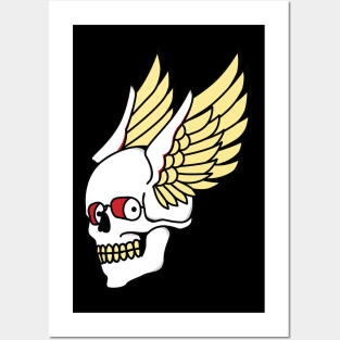 skull with wings Posters and Art